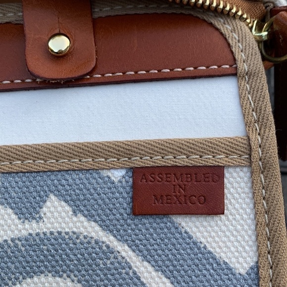 DOONEY & Bourke Painted Canvas Graffiti Shoulder Bag with Leather Trim - Picture 14 of 15